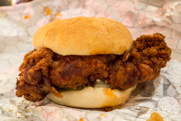 Original chicken sandwich at Delaney Chicken at Urbanspace Vanderbilt