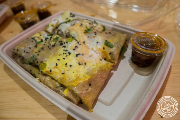 Peking duck crepe at Mr Bing at Urbanspace Vanderbilt