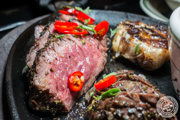 Hanger steak at Antique Bar & Bakery in Hoboken, NJ