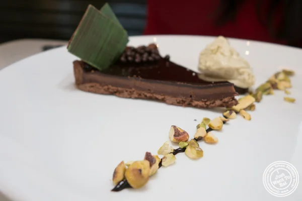 Chocolate tart at Cargot Brasserie in Princeton, NJ