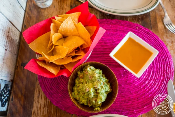 Guacamole and salsa at Tacuba in Hell's Kitchen, NYC, NY