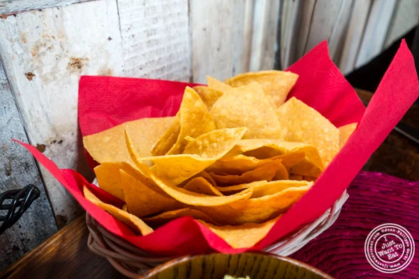 Tortilla chips at Tacuba in Hell's Kitchen, NYC, NY