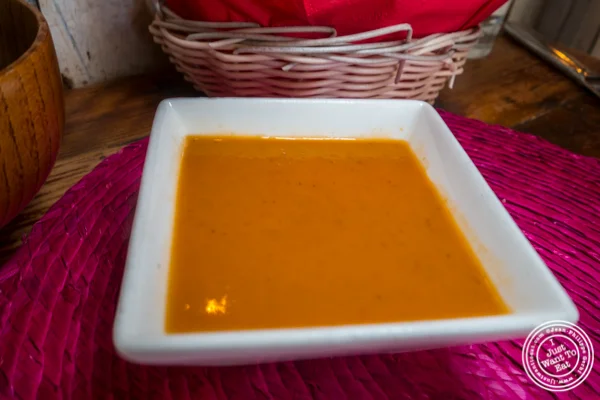 Roasted tomato salsa at Tacuba in Hell's Kitchen, NYC, NY