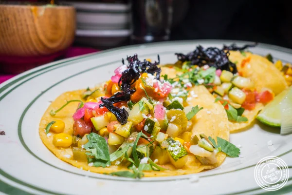Calabacita con Jamaica tacos at Tacuba in Hell's Kitchen, NYC, NY
