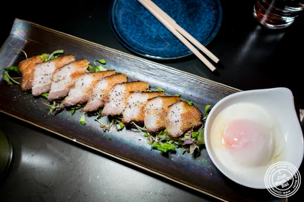 House cured bacon and poached egg at Method in Hell's Kitchen, NYC, NY