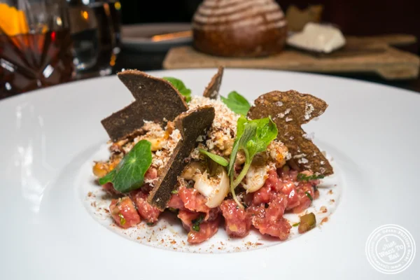 Beef tartare at The Clocktower in NYC, NY