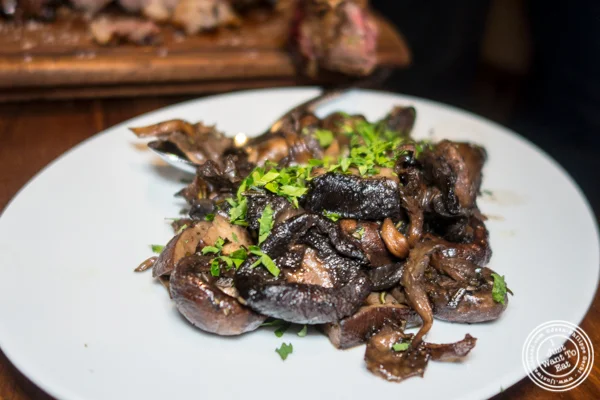 Sautéed mushrooms at Nusr-Et Steakhouse in NYC 