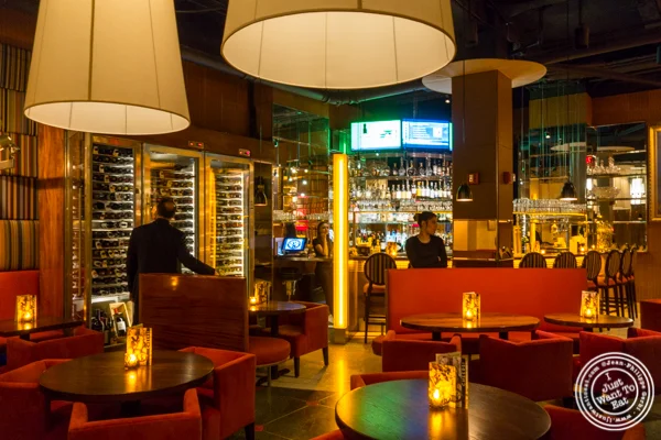 Bar area at Butcher and Banker steakhouse in NYC, NY