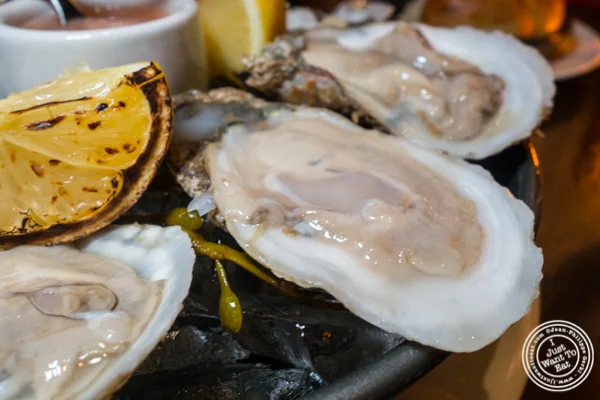 East coast oysters at Butcher and Banker steakhouse in NYC, NY