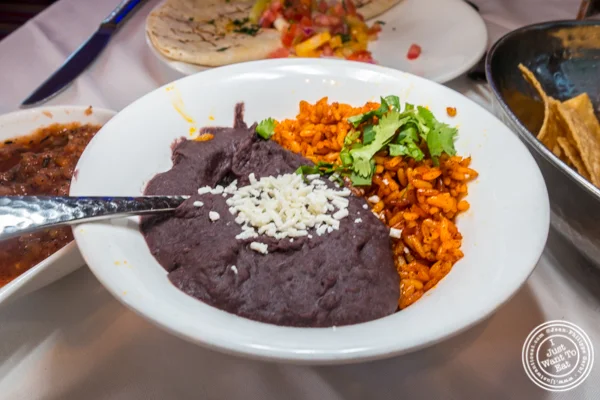 Rice and beans at Rosa Mexicano near the Lincoln Center