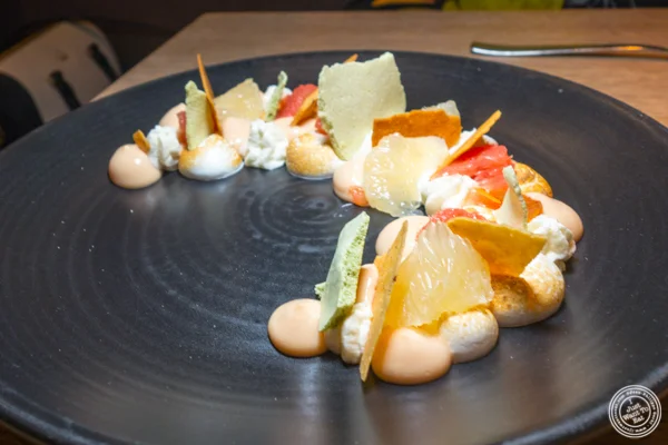 Grapefruit curd at Rouge Tomate Chelsea in NYC, NY