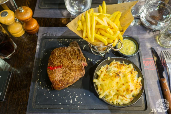 Bone in filet at Hippopotamus in Grenoble, France