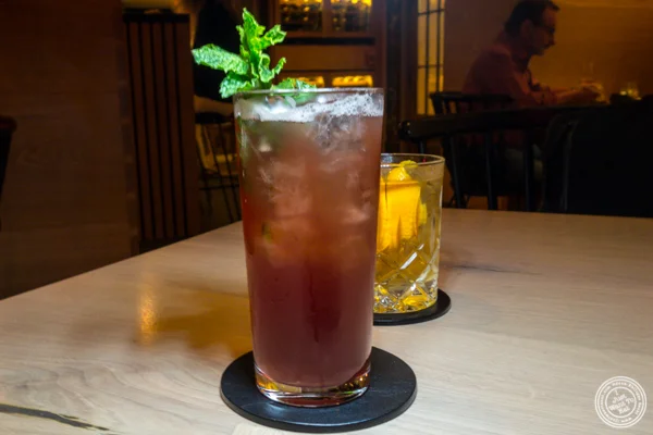 Hudson standard Concord grape drink at Agern, in Grand Central Terminal, NYC