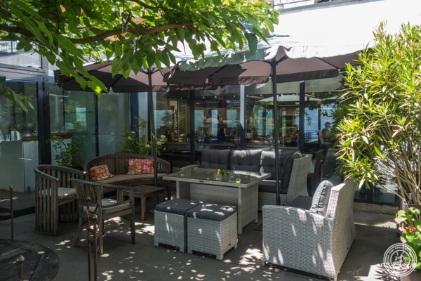 Terrace at La Corne D'Or in Corenc, France