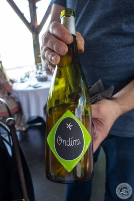 Ondine, French white wine a La Corne D'Or in Corenc, France