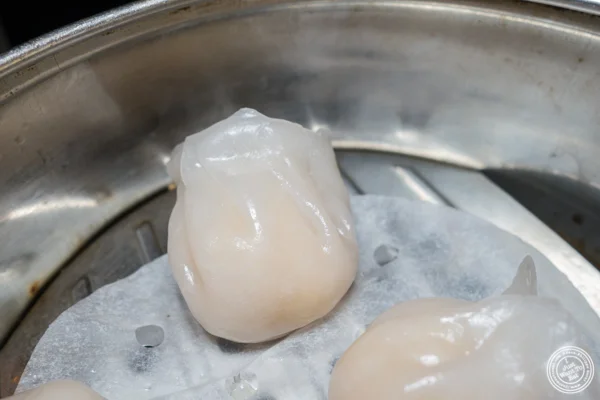 Crystal shrimp dumplings at Cafe China in NYC, NY