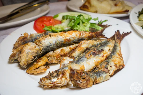 Fried sardines at Stamatis in Astoria, Queens