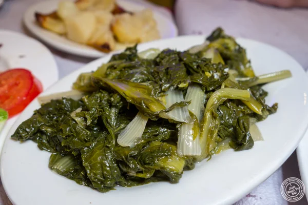 Collar greens at Stamatis in Astoria, Queens