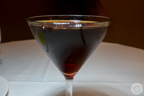 Manhattan Nero cocktail at Babbo Ristorante e Enoteca in NYC, NY