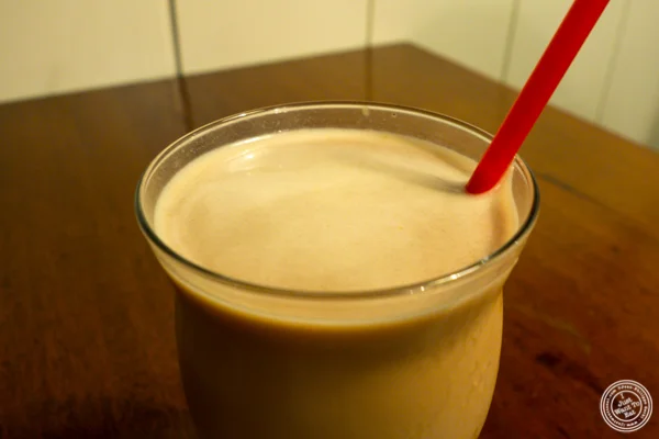 Chocolate egg cream at Chat'n Chew in NYC, NY