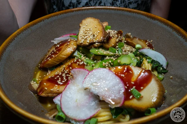 Mushroom and broccoli at Calle Dão in NYC, NY