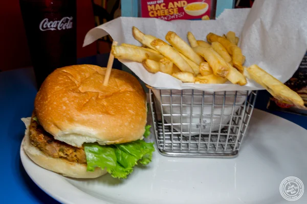 Veggie burger at Big Daddy's Diner in NYC, NY