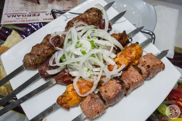 Shish kebaba at U Yuri Fergana in Rego Park, Queens