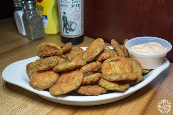 Fried pickles at Corner Bistro in Long Island City