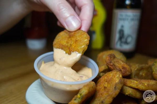 Fried pickles at Corner Bistro in Long Island City