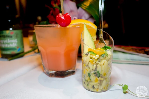 Orzo with mango salad made with the Bazodee Marvelous Marinade