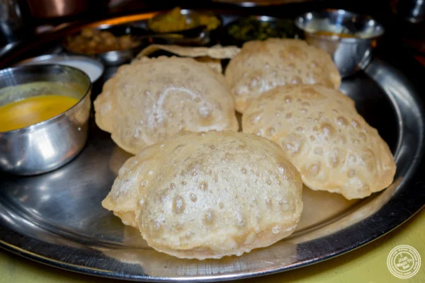 Puri bread at Vatan in Murray Hill