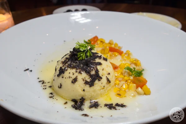 Sweet corn sformato at Union Square Cafe in NYC, NY