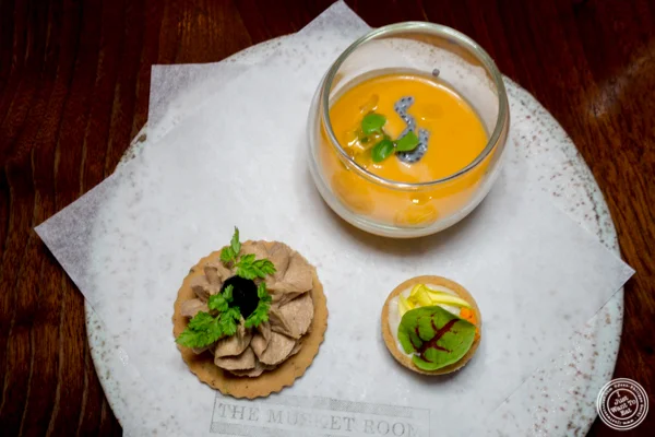 Appetizer trio at The Musket Room in NYC