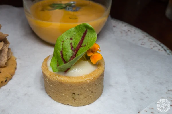 Garden herb tart at The Musket Room in NYC