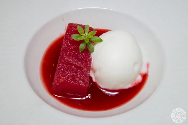 Compressed watermelon at The Musket Room in NYC