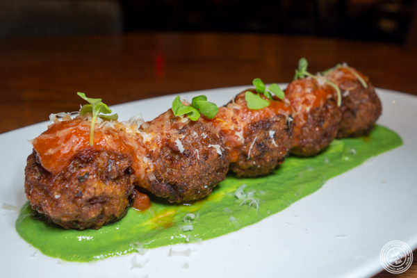 Eggplant meatballs at Vandal in the Lower East Side