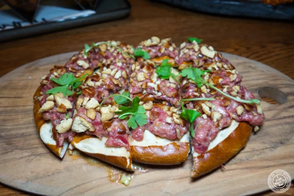 NY hot pretzel tartare at Vandal in the Lower East Side