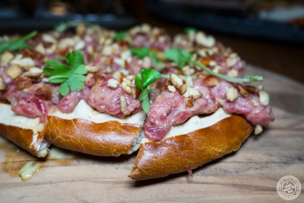 NY hot pretzel tartare at Vandal in the Lower East Side