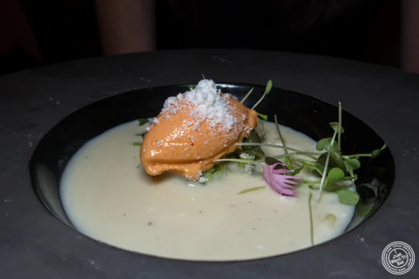 Silver white corn soup at Elizabeth's Gone Raw in Washington DC