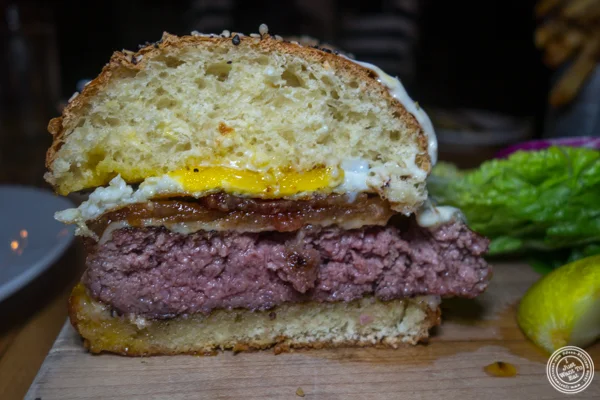 Signature burger at Saxon+Parole in NYC, NY