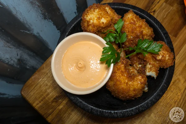Fried cauliflower at American Hall Beer and Arcade in NYC, NY