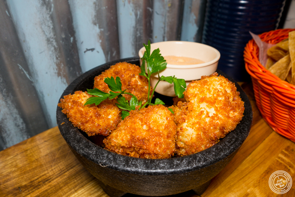 Fried cauliflower at American Hall Beer and Arcade in NYC, NY