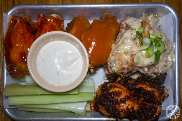 Chicken wings at American Hall Beer and Arcade in NYC, NY
