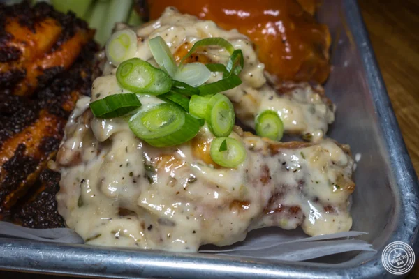 Garlic and parmesan wings at American Hall Beer and Arcade in NYC, NY