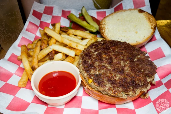 Impossible burger at American Hall Beer and Arcade in NYC, NY