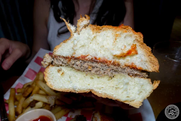 Impossible burger at American Hall Beer and Arcade in NYC, NY