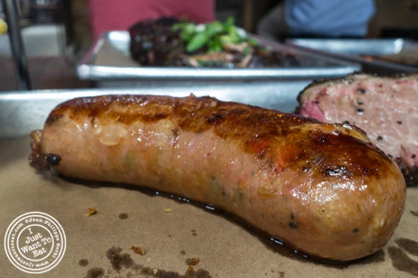 Homemade Italian sausage at Hometown Bar-B-Que in Brooklyn