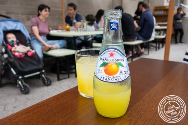 San Pellegrino Aranciata soda at Bocce in Union Square Park