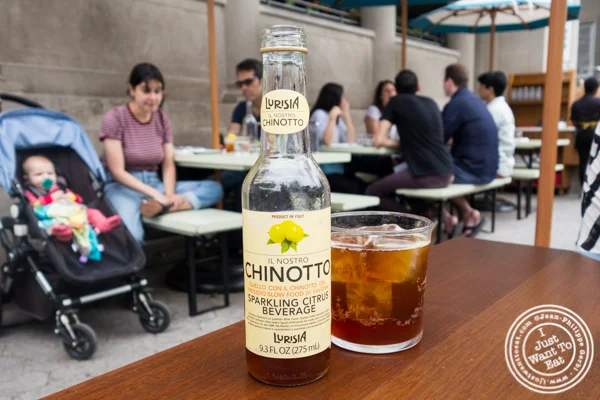 Chinotto soda at Bocce in Union Square Park