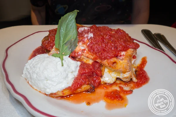 Baked ziti at Parm in NYC, NY